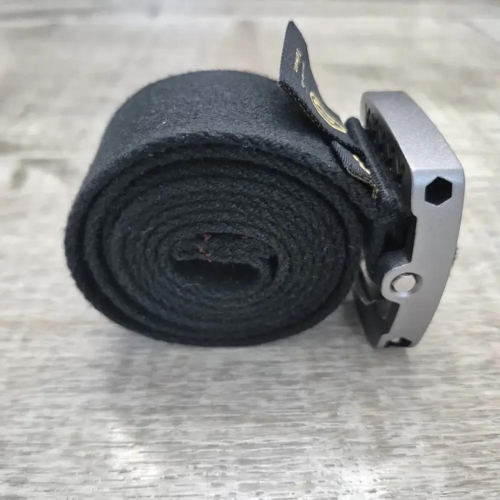 Timbuk2 Belt Canvas Black One Size Adjustable Unisex Metallic Nickel Buckle Logo